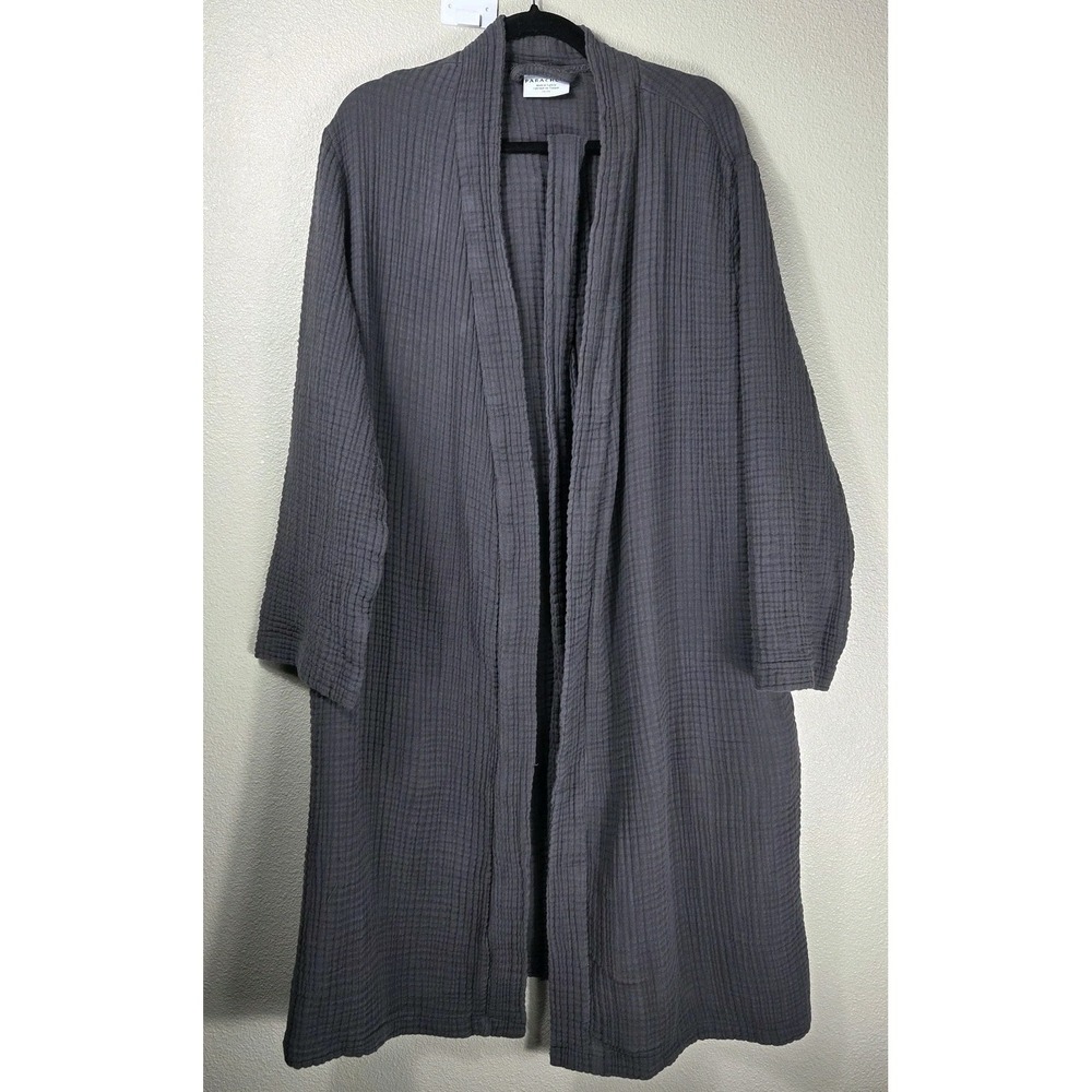 Parachute Cloud Cotton Robe Gray 1X Open Front‎ Spa Bathrobe
